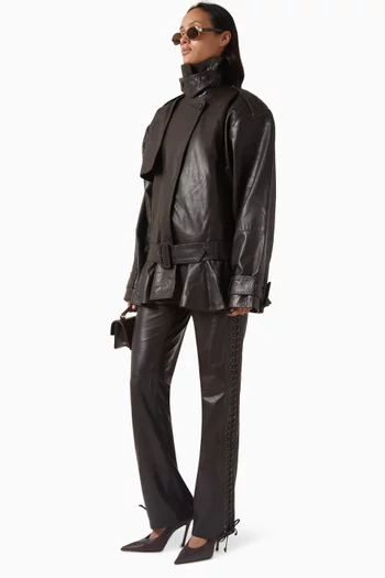 Laced Pants in Leather