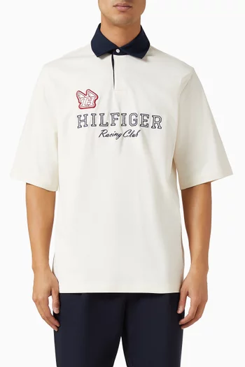 Logo Embroidery Rugby Polo Shirt  in Cotton