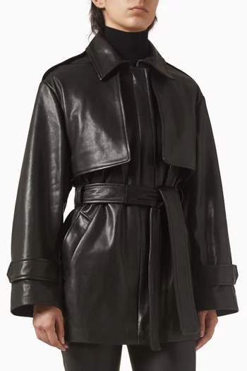 Priya Sculpted Jacket in Leather