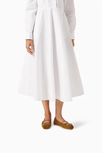 Horsebit Ballet Flats in Suede