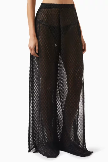 بنطال للارتداء فوق ملابس السباحة بنقشة خطوط متعرجة