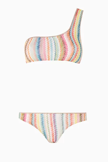 طقم بيكيني بكتف مكشوف نسيج فيسكوز