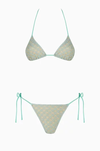 طقم بيكيني دانتيل بنقشة شبكة عناكب