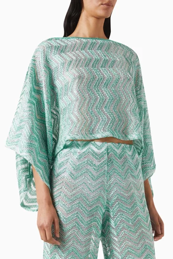 بلوزة بنقشة خطوط متعرجة