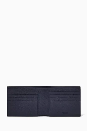 محفظة بأحرف الماركة جلد عجل مطروق