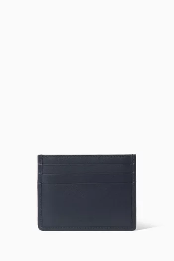 Gancini Woven Card Case in Leather