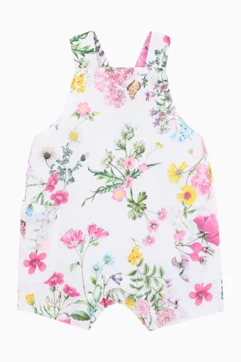 Ivy Print Overalls in Cotton