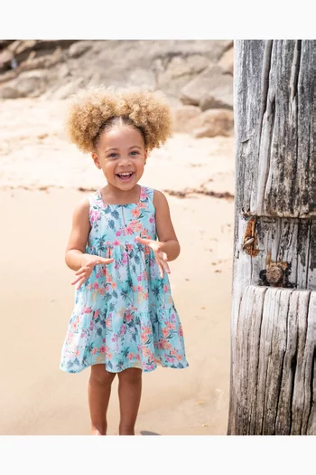 فستان ميلانا صيفي مزين بنقشة قطن