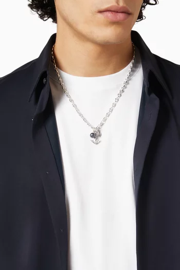 قلادة بدلاية بتصميم وشم مرساة فضة إسترلينية من مجموعة تلسمان