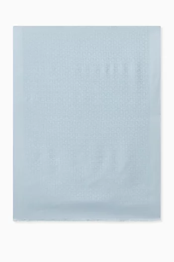 Gancini Stole in Silk-wool Blend