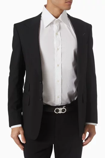 حزام بوجهين مزين بشعار جانشيني جلد حبيبي