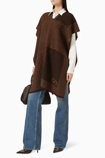 Jacquard Cape in Wool
