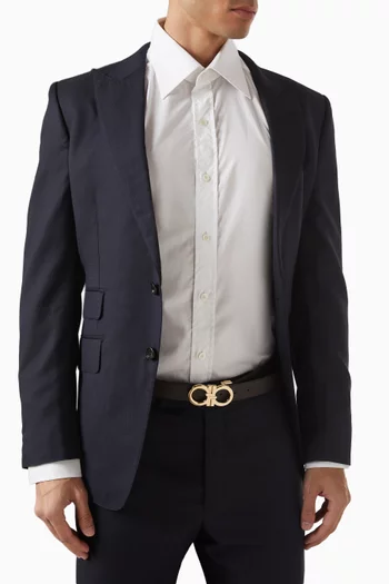 حزام بوجهين مزين بشعار جانشيني جلد