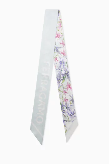 Floral-print Foulard in Silk