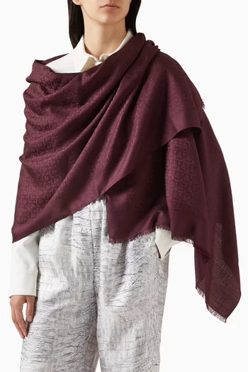 وشاح بنقشة شعار جانشيني مزيج صوف وحرير