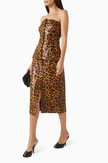 تنورة بنقشة جلد الفهد جلد