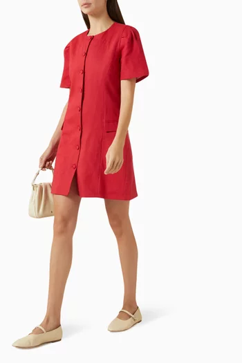 فستان قصير كتان