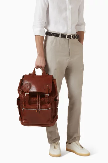 حقيبة ظهر سيتي جلد مجدول