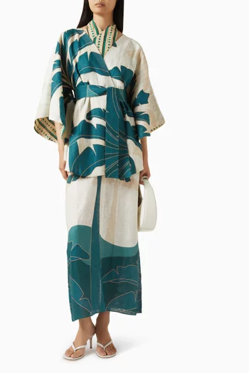 بونشو كافالو بطبعة كتان