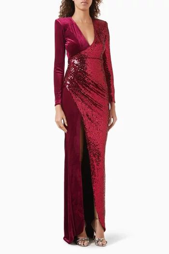 Perfume Exotico Sequin-embellished Gown