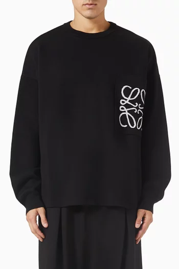 Anagram Pocket Sweater in Cotton-blend