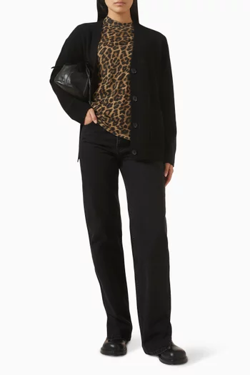 تي شيرت آفي بنقشة جلد الفهد قطن