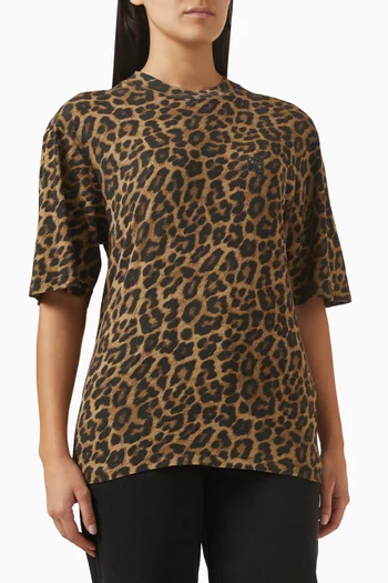 تي شيرت آفي بنقشة جلد الفهد قطن