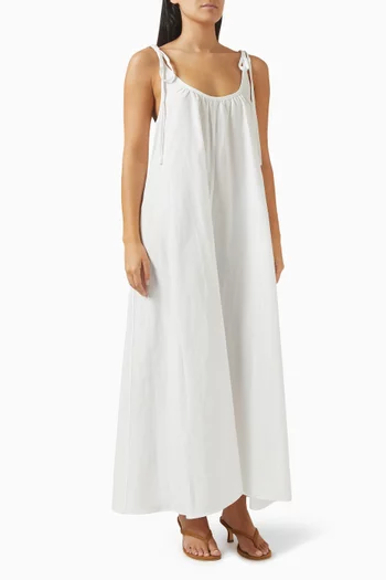 Floral Open-back Dress in Silk Blend