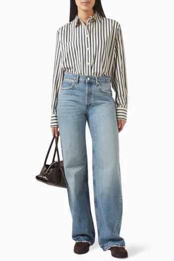 Essie Striped Cropped Shirt in Cotton