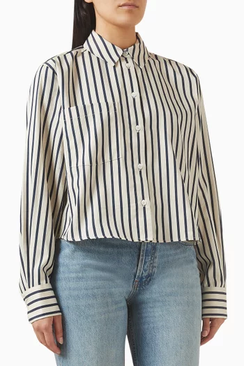 Essie Striped Cropped Shirt in Cotton