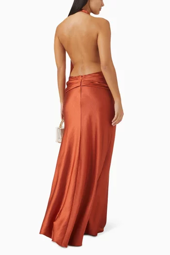 Francesca Open-back Dress in Satin