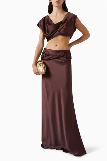 بلوزة آندي قصيرة ستان