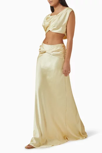 Andi Draped Skirt in Satin