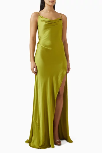 Odessa Slit Dress in Viscose Rayon