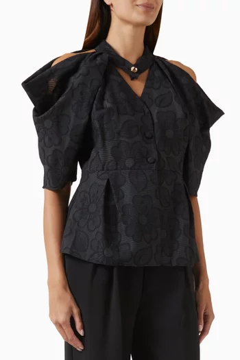 Floral Jacquard Blouse