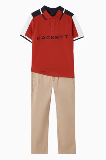 تي شيرت بولو مقسم بألوان قطن