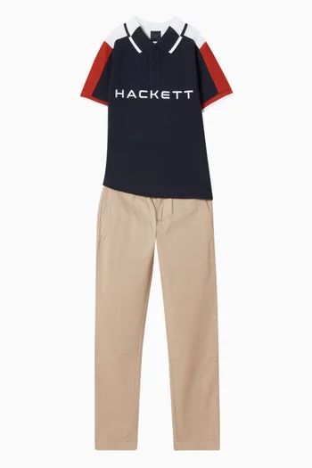 تي شيرت بولو مقسم بألوان قطن