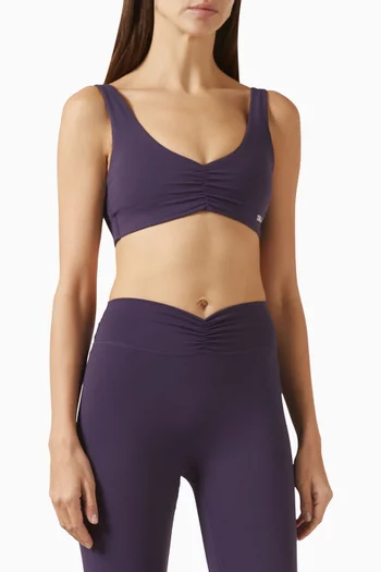 حمالة صدر رياضية بفتحة رقبة بكشكش في الأمام قماش دايفليكس