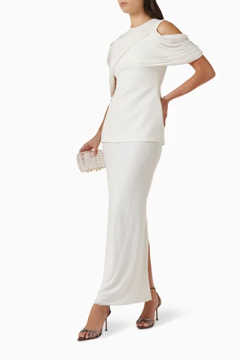 فستان فيفيان قماش بدل تويل وجيرسيه لامع