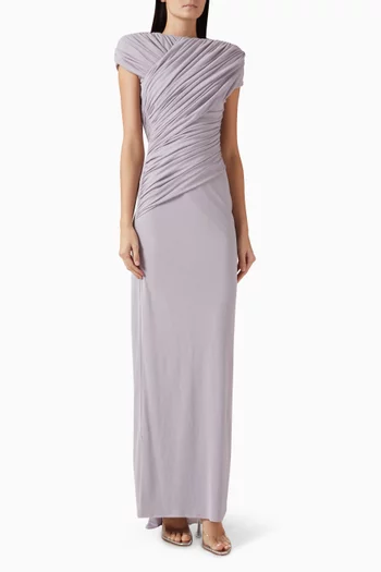 فستان ميرييل بعقدة في الخلف جيرسيه لامع