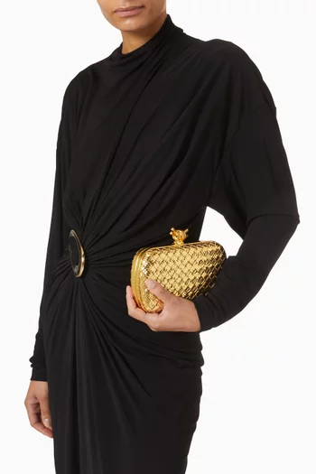 كلاتش مينودييه بقفل عقدة جلد لامع