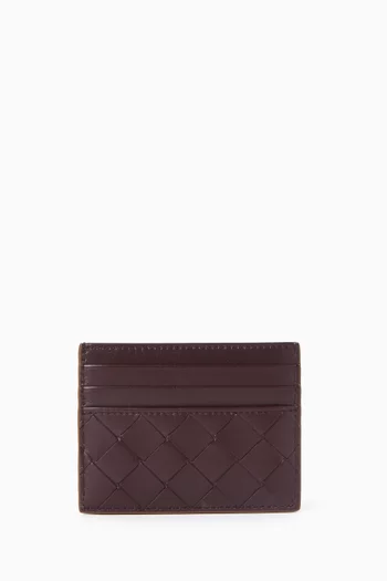 Credit Card Case in Intrecciato Leather