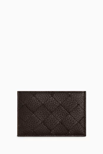 Credit Card Case in Intrecciato Leather