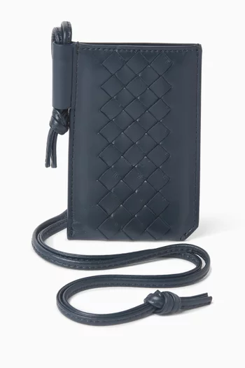 حافظة شارة بيكولو جلد مجدول