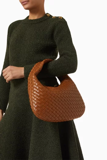 Small Veneta Top-handle Bag in Intrecciato Leather