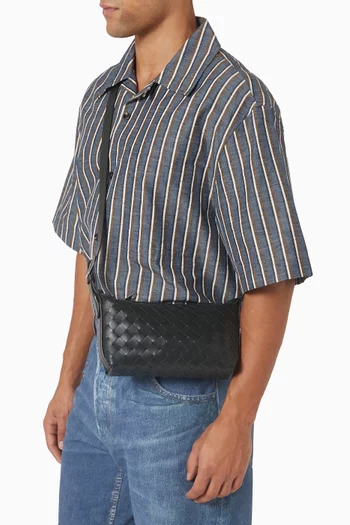 حافظة هاتف للسفر جلد مجدول