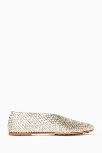 Rosa Ballerinas in Intrecciato Lambskin