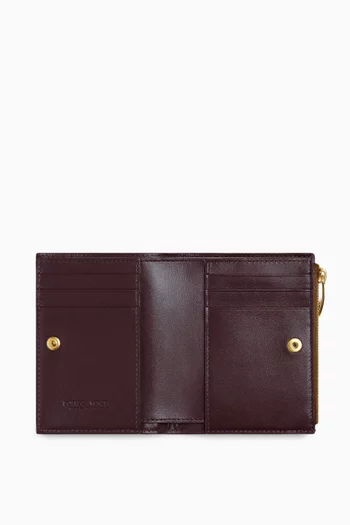 Small Bi-Fold Wallet in Intrecciato Nappa Leather