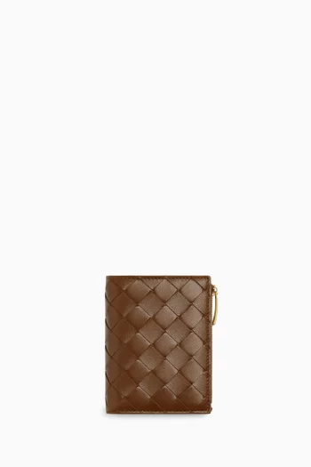 Small Bi-Fold Wallet in Intrecciato Nappa Leather
