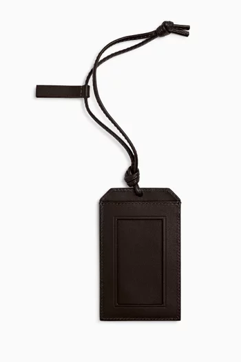 حافظة بطاقة هوية بحمالة جلد مجدول